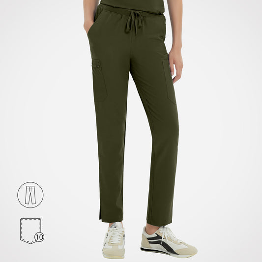 Casey 10-Pockets Straight-leg Scrub Pants