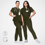 Casey 10-Pockets Straight-leg Scrub Pants